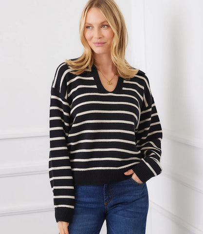 Karen Kane Stripe Polo Sweater