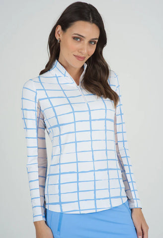 IBKUL Peri Cordova Print Long Sleeve Top