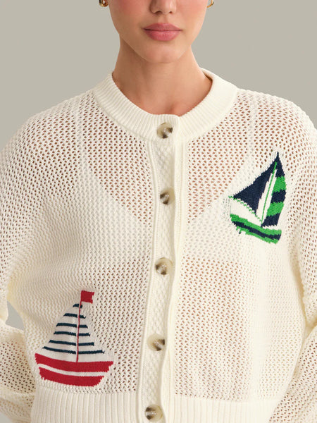 Mesh Nautical Cardigan