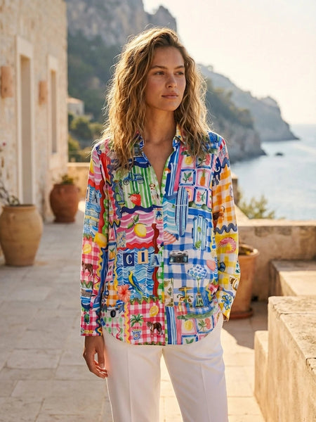 Vilagallo Capri Print Shirt