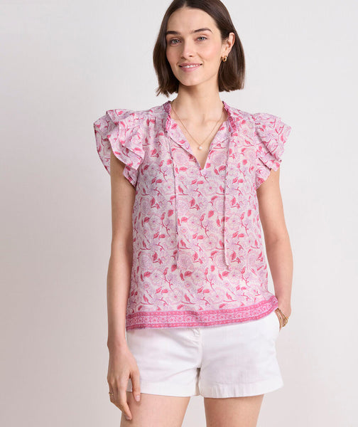 Vineyard Vines Adare Double Ruffle Top