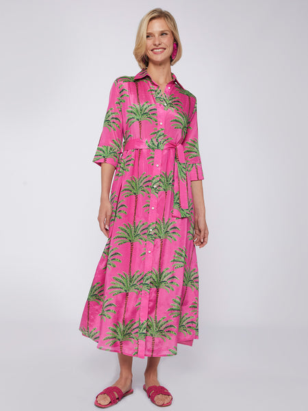 Vilagallo Pink Palm Print Dress