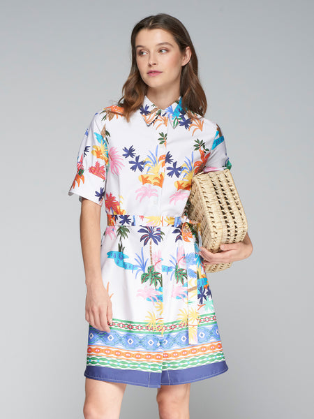 Vilagallo Palmeras Print Dress