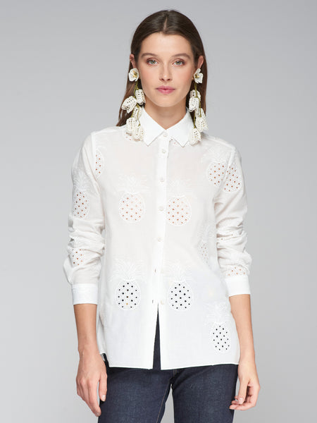 Vilagallo Pineapple Eyelet Shirt