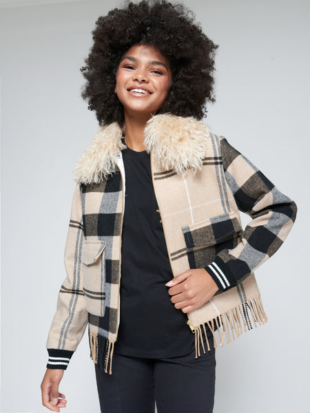 Vilagallo Plaid Zip Jacket