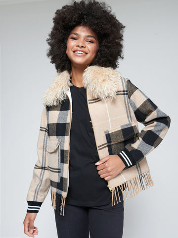 Vilagallo Plaid Zip Jacket
