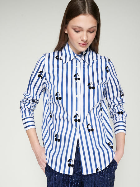 Vilagallo Stripe Cherries Shirt