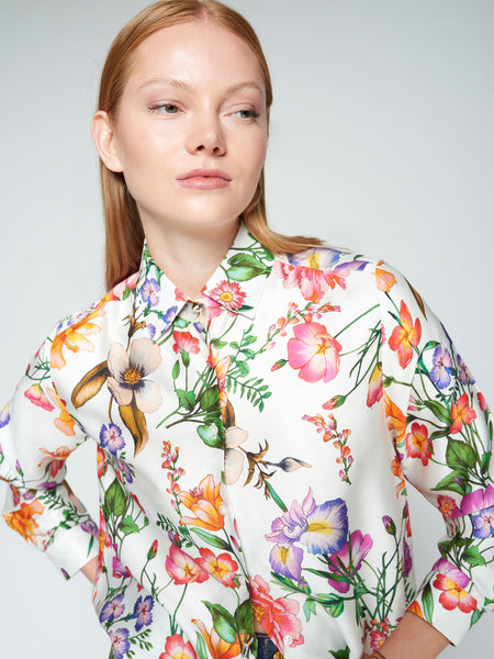 Vilagallo Botanical Shirt in White