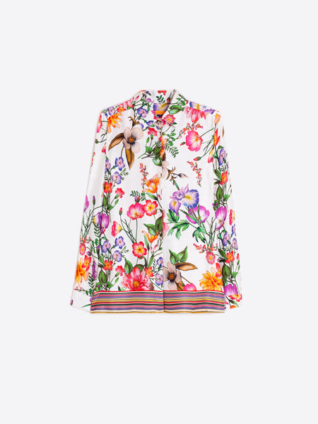 Vilagallo Botanical Shirt in White