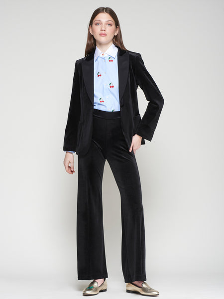 Vilagallo Black Velvet Pants