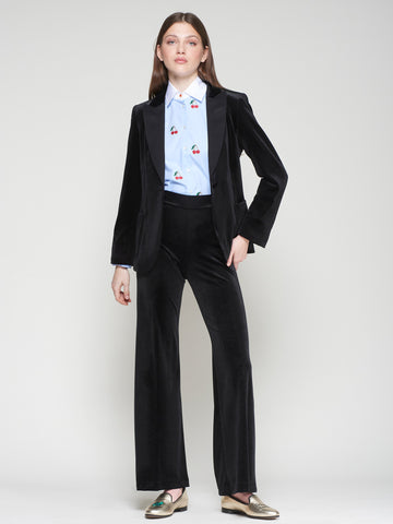 Vilagallo Black Velvet Pants