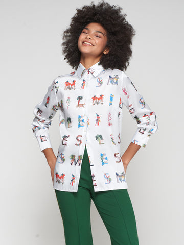 Vilagallo Letters Print Shirt