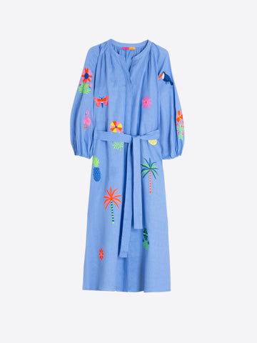 Vilagallo Embroidered Maxi Dress