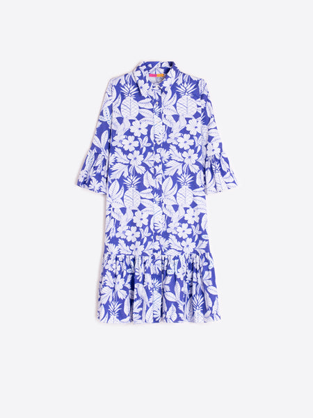 Vilagallo Blue Floral Print Dress