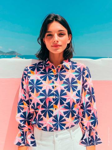 Vilagallo Pinwheel Print Top