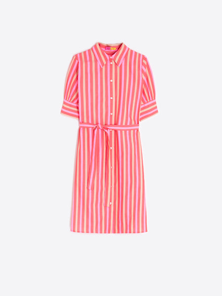 Vilagallo Coral Striped Dress