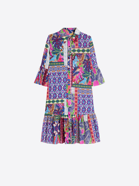 Vilagallo Tropical Print Dress