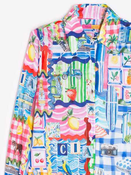 Vilagallo Capri Print Shirt