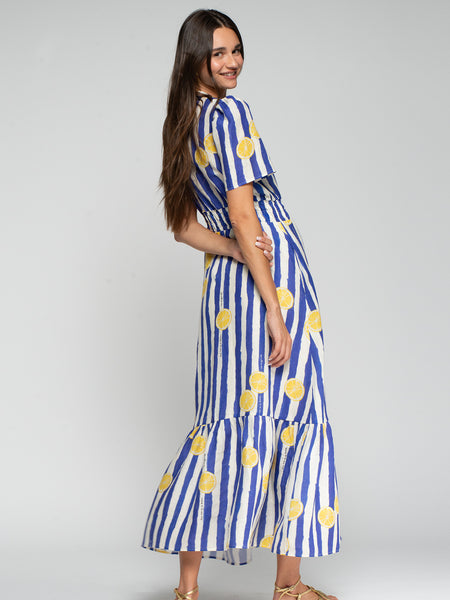 Vilagallo Striped Lemon Dress