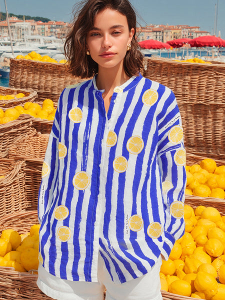 Vilagallo Lemon Stripe Shirt