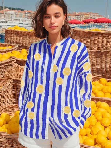 Vilagallo Lemon Stripe Shirt