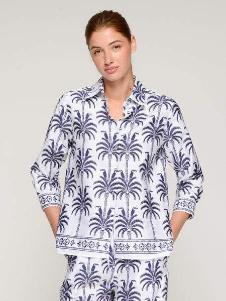 Vilagallo Palm Tree Print Top