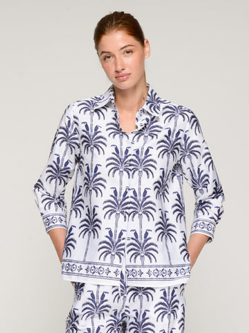 Vilagallo Palm Tree Print Top