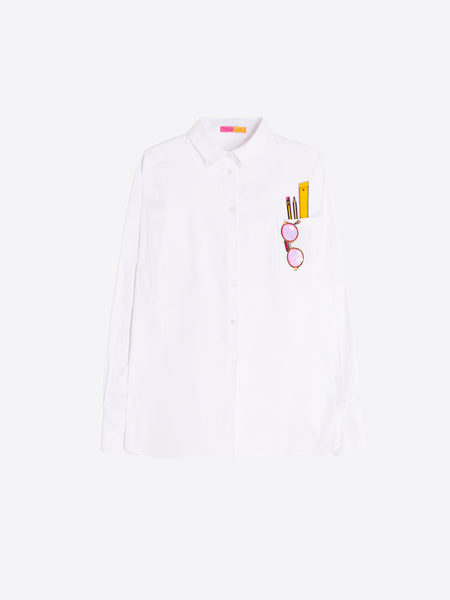 Vilagallo Embroidered Glasses Shirt