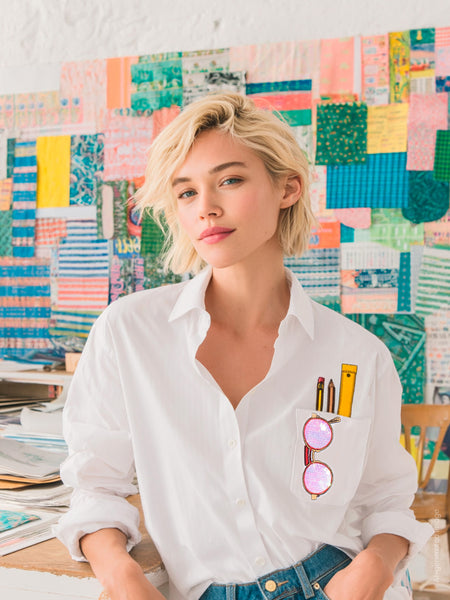 Vilagallo Embroidered Glasses Shirt