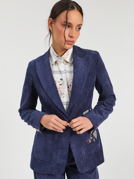 Vilagallo Embellished Corduroy Blazer