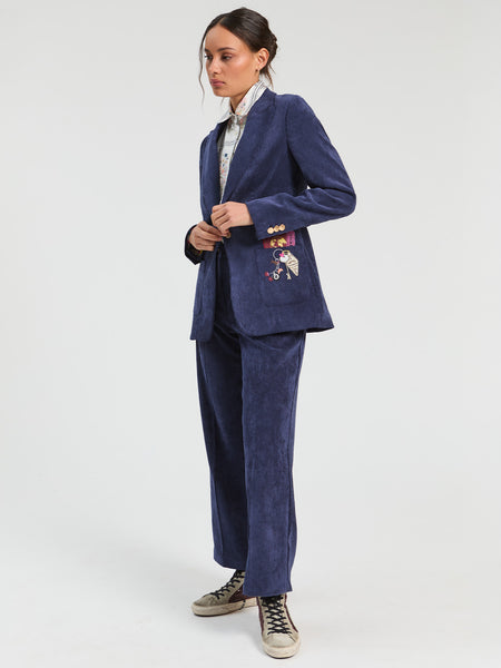 Vilagallo Embellished Corduroy Blazer