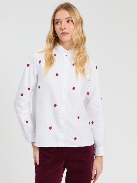 Vilagallo Embroidered Strawberry Shirt