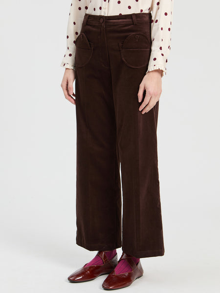Vilagallo Brown Velvet Pant
