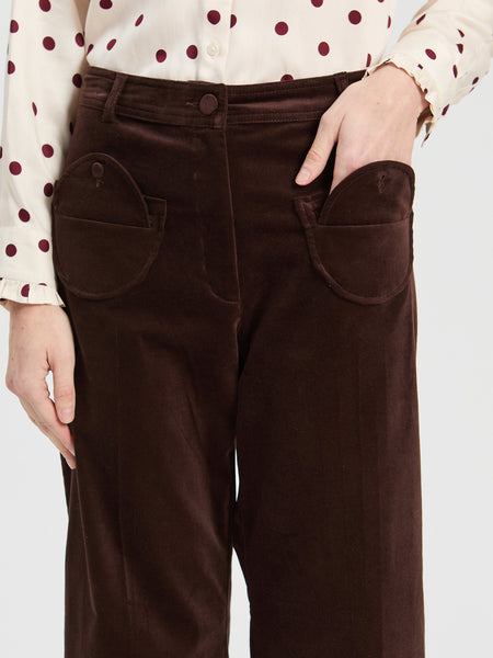 Vilagallo Brown Velvet Pant