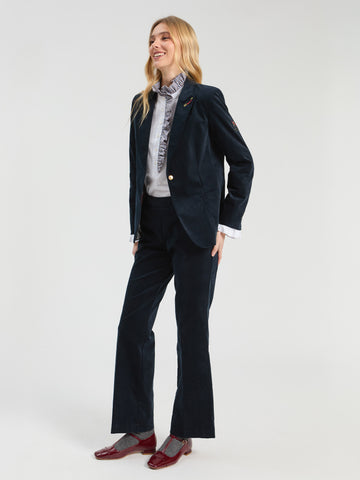 Vilagallo Navy Velvet Pants
