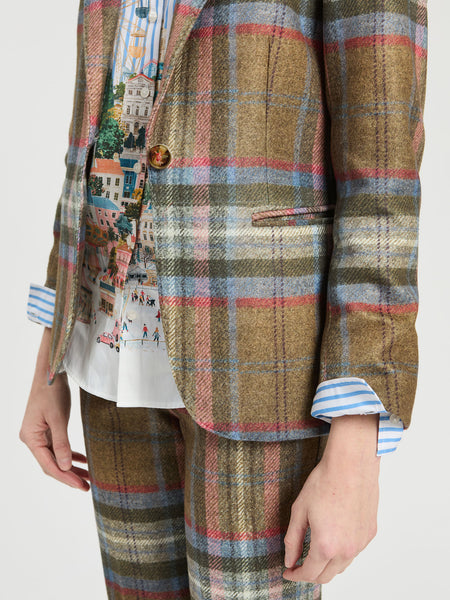 Vilagallo Olive Plaid Jacket