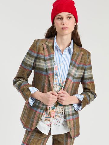 Vilagallo Olive Plaid Jacket