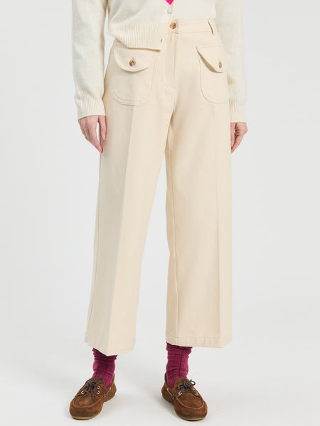 Vilagallo Ecru Twill Pant