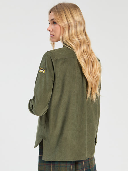Vilagallo Corduroy Shirt with Embroidered Dogs