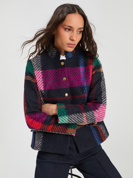 Vilagallo Multicolor Plaid Coat
