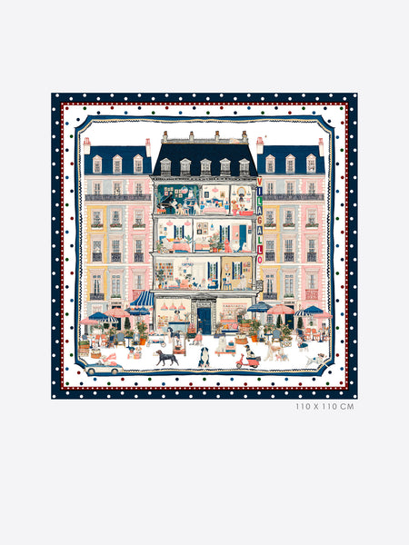 Vilagallo Silk Hotel Print Scarf