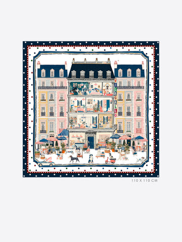 Vilagallo Silk Hotel Print Scarf