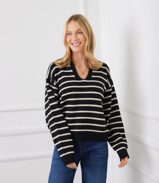 Karen Kane Stripe Polo Sweater
