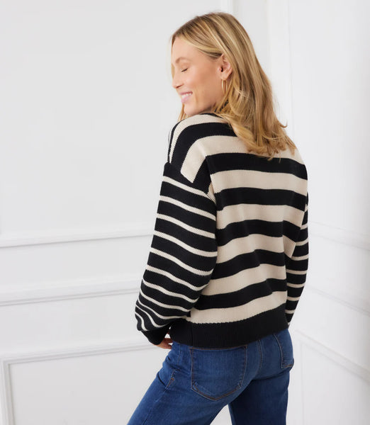 Karen Kane Stripe Polo Sweater