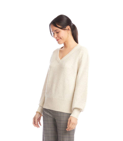 Karen Kane Sequin V-Neck Sweater