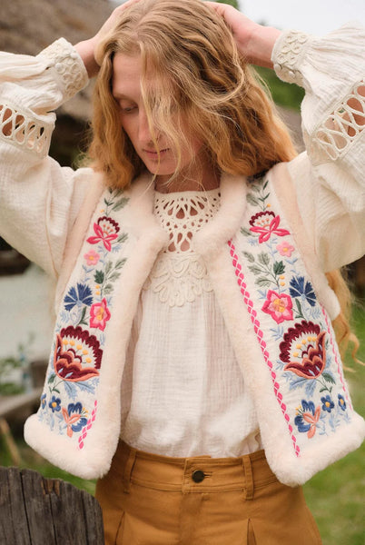 Louise Misha Embroidered Vest