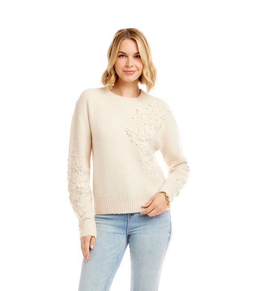 Karen Kane Applique Flower Sweater