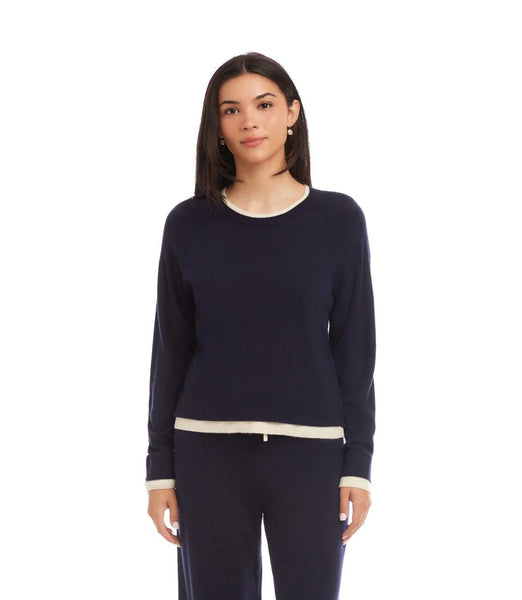 Karen Kane Contrast Crewneck Sweater
