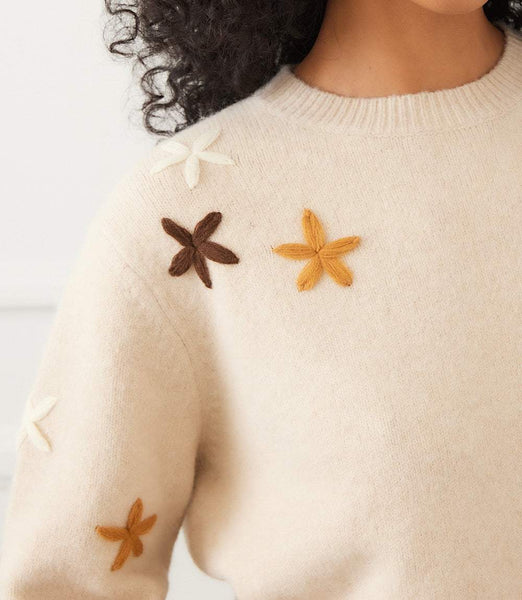Karen Kane Embroidered Flower Sweater
