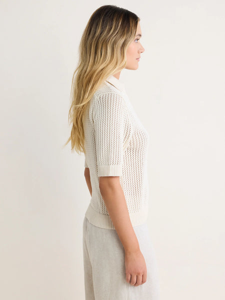 NIC+ZOE Mesh Polo Sweater